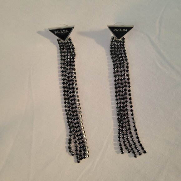 Prada Triangle Drop Earrings - Picture 1 of 3